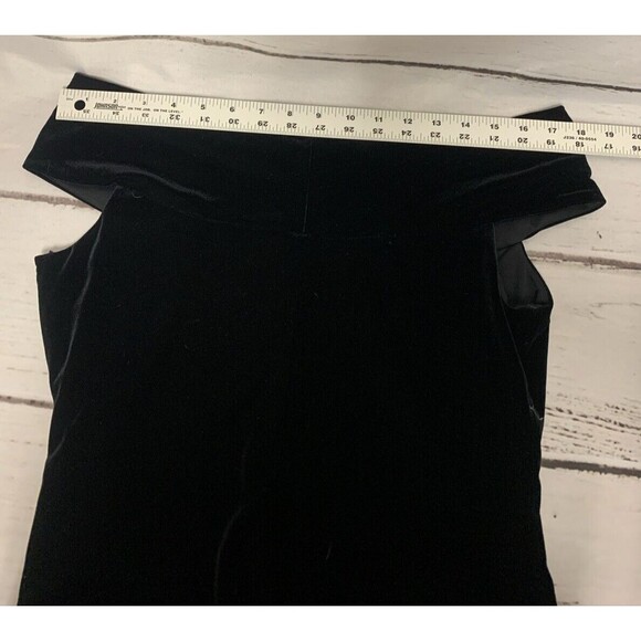 Crimson by Lawrence Kurtz Evening Dress Women's Size 10 Black Velour Beaded - Picture 8 of 10